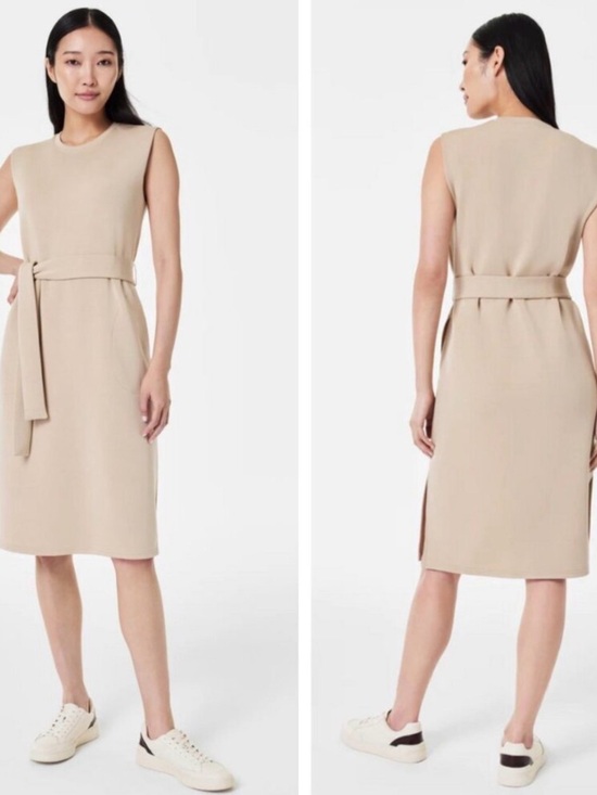 SPANX Dresses & Skirts - NEW Spanx AirEssentials Tie-Waist Tank Dress Tahini Beige Neutral Loungewear